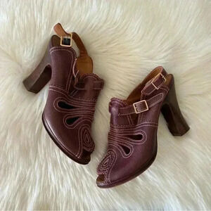 Chie Mihara Leather Heels Shoes Sz 39/ 8.5  Made In Spain